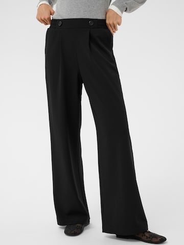 Kaffe - Perna larga Calças com pregas 'KAPhoebe' em preto: frente