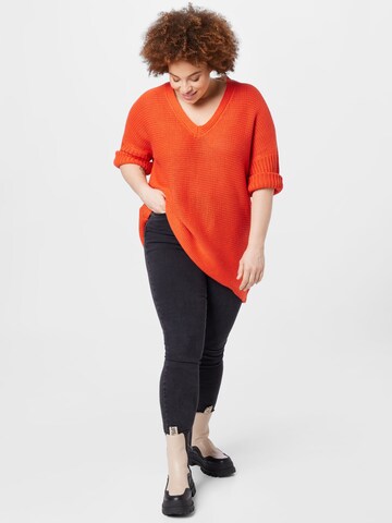 Noisy May Curve Sweater 'VERA' in Red