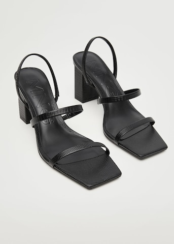 MANGO Páskové sandály 'Trini' – černá