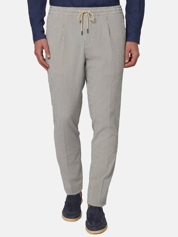 Boggi Milano Slim fit Pleated Pants in Grey: front