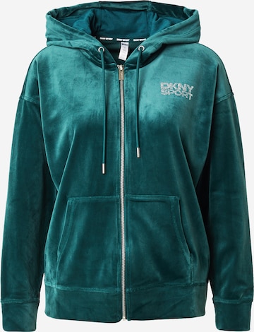 DKNY Performance Športová mikina so zipsom - Zelená: predná strana