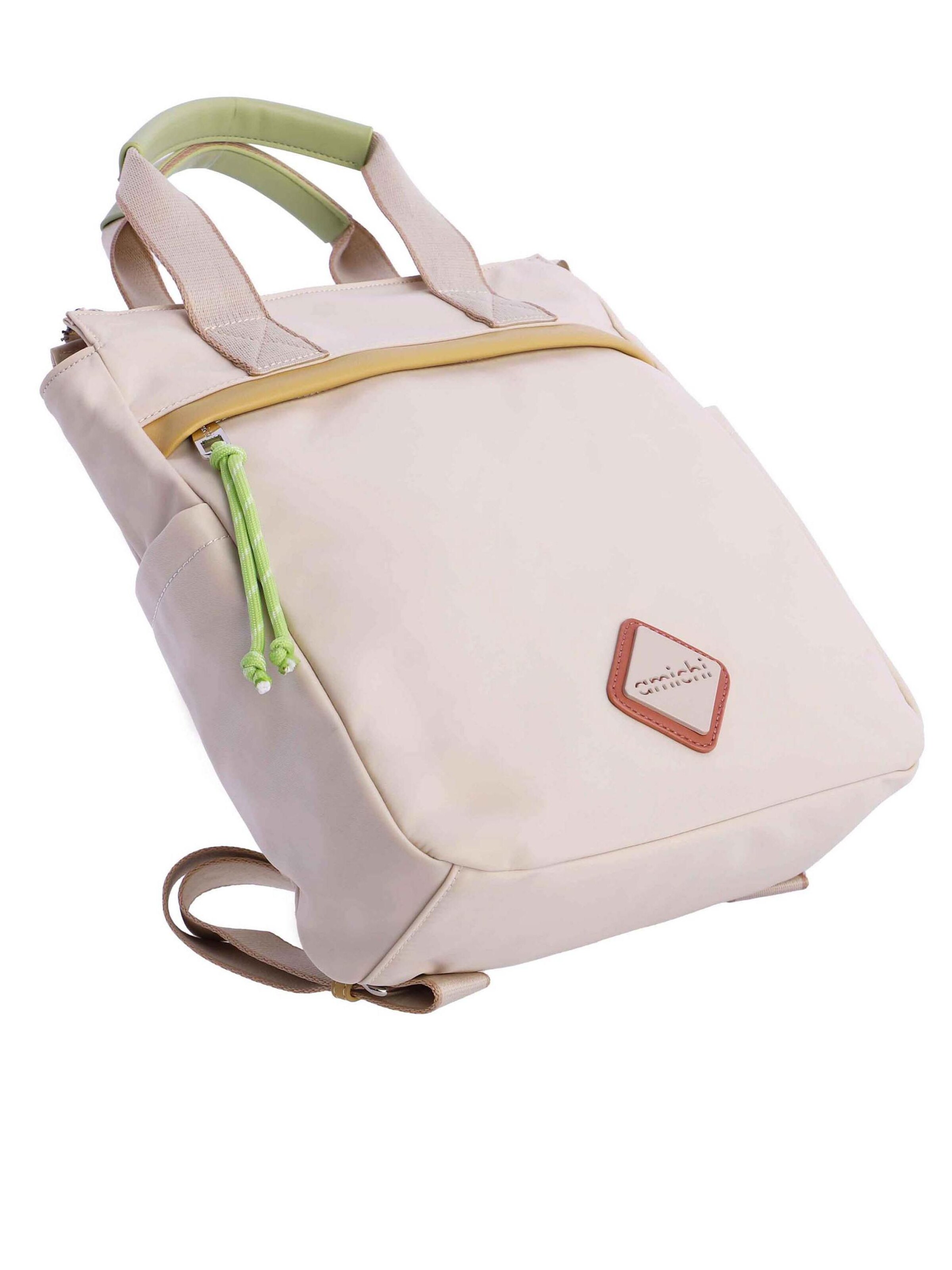 Amichi - Mochila 'Mochila para mujer Perla de nailon con cremallera' en blanco