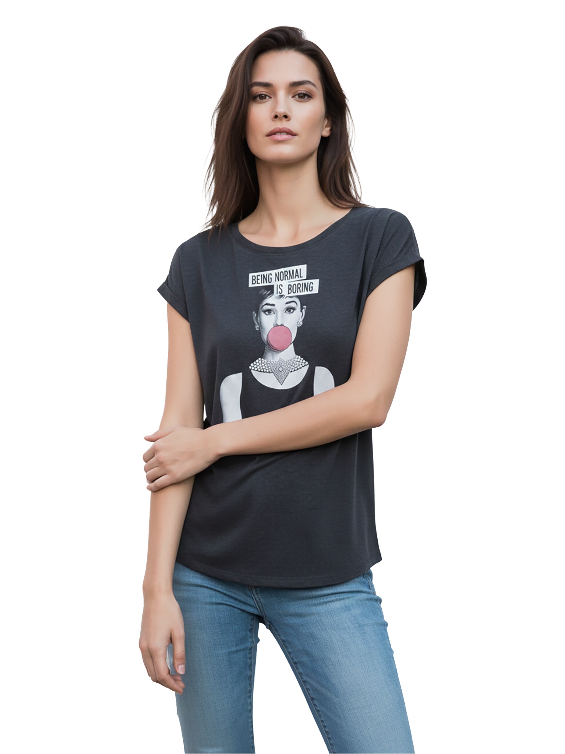 MAKAYA Shirt 'Normal is Boring' in Grey