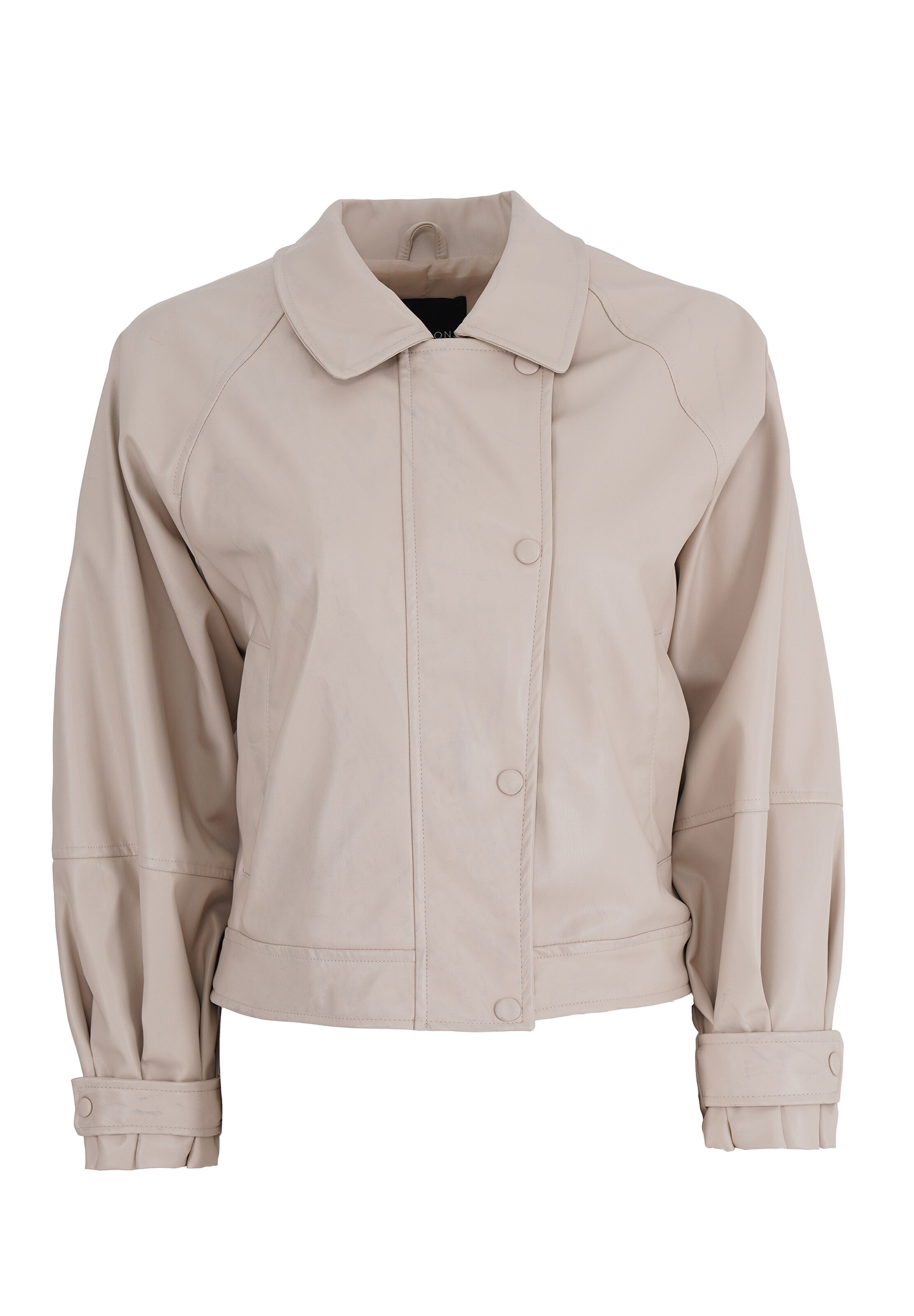 FRESHLIONS Kunstlederjacke 'Mina' in Beige: Vorderseite