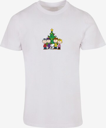 Maglietta 'Peanuts Christmas Tree' di Merchcode in bianco: frontale