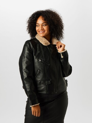 Vero Moda Curve Winterjas in Zwart: voorkant