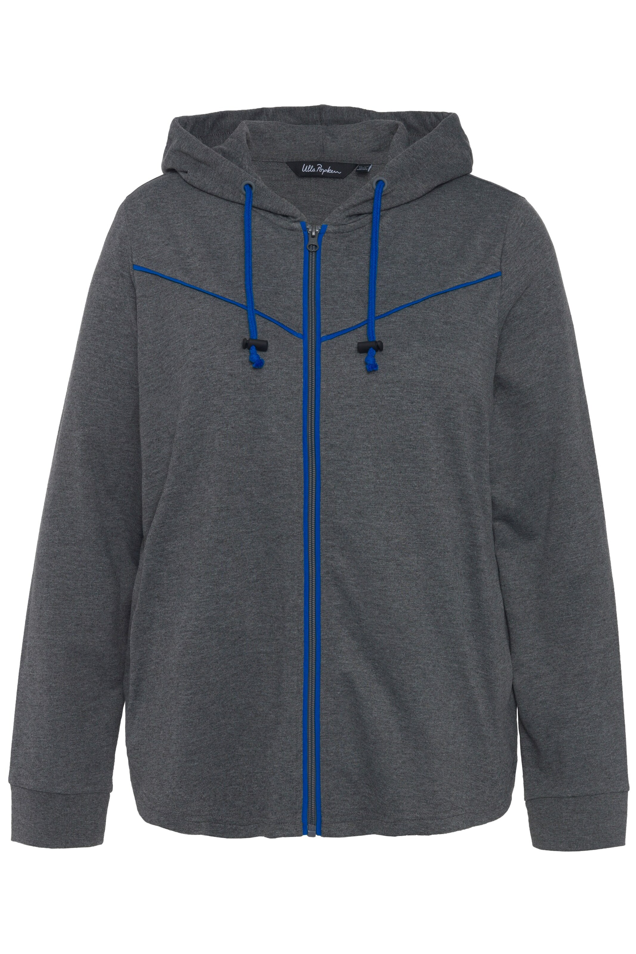 Ulla Popken Sweatjacke in Grau: Vorderseite