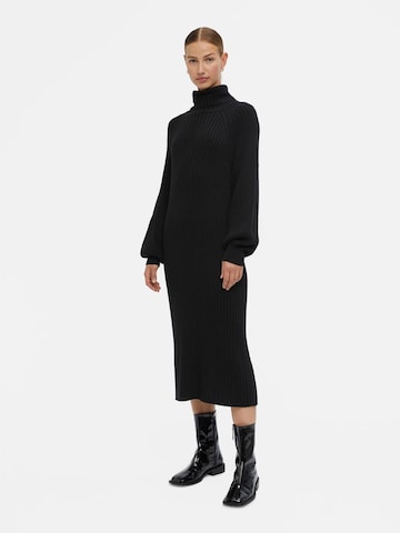 OBJECT Gebreide jurk 'Line' in Zwart