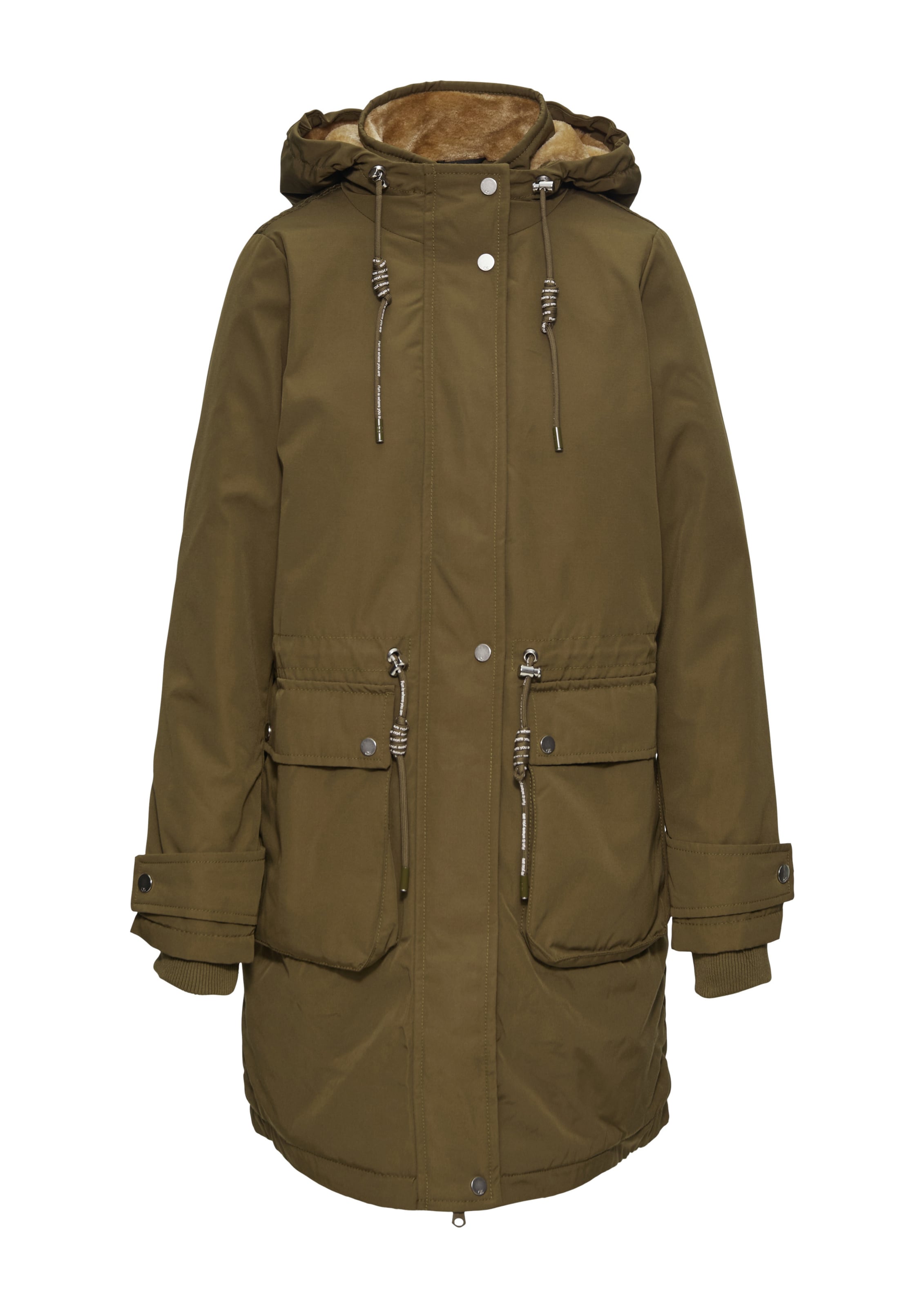 QS Winterparka in Groen: voorkant