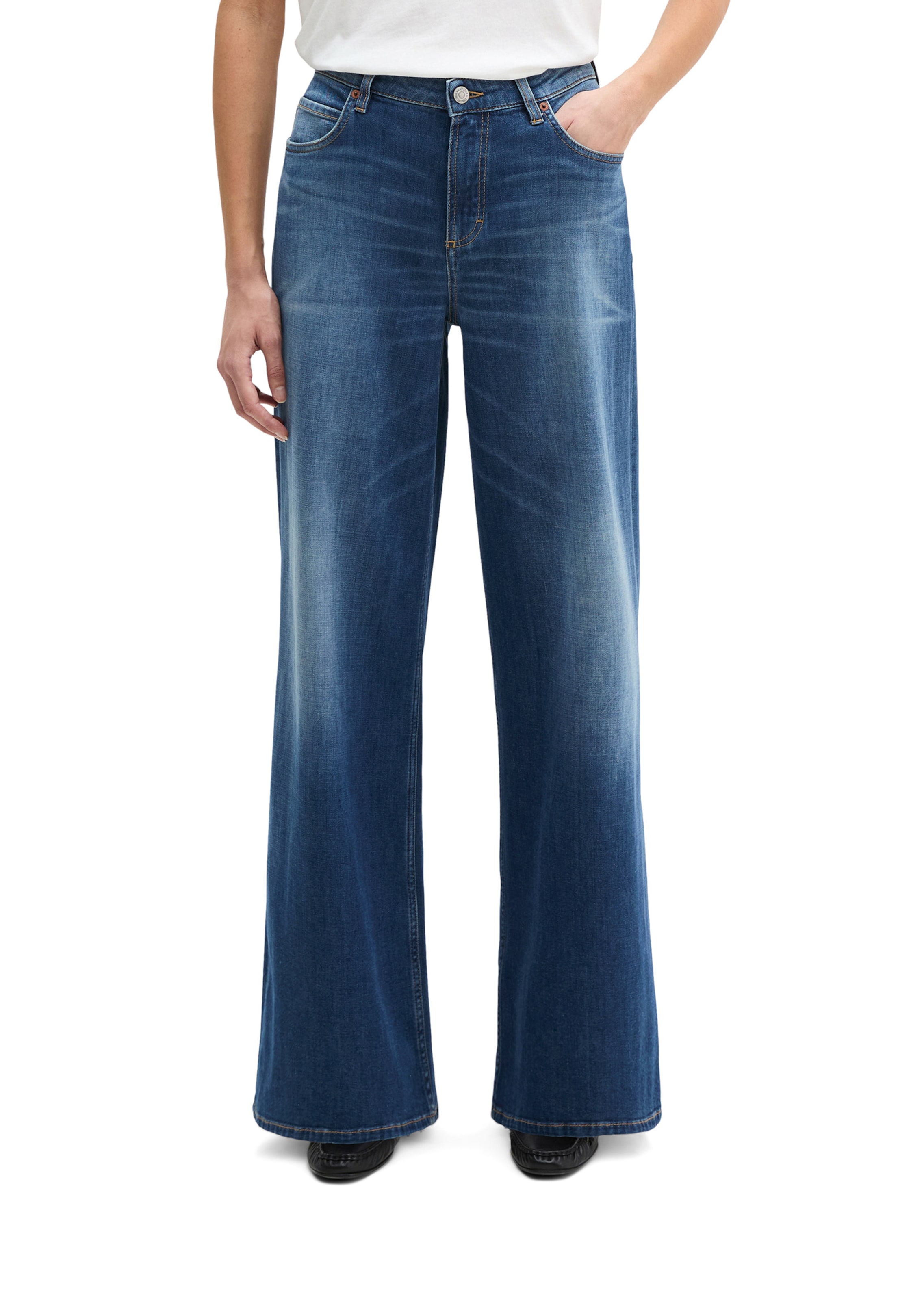 Marc O'Polo Wide Leg Jeans 'Lania' in Blau: Vorderseite