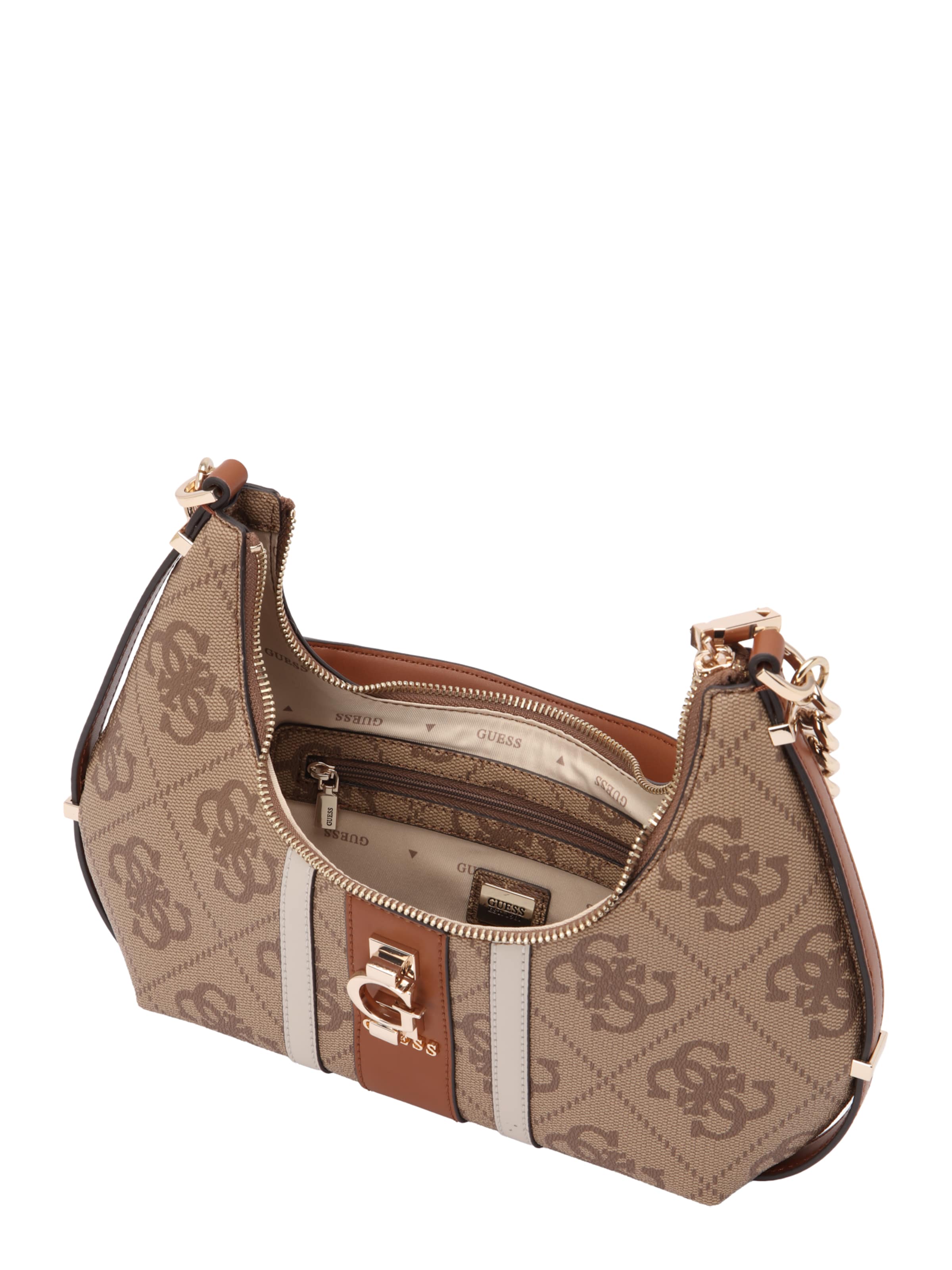 GUESS Torba na ramię 'ERENIA TOP ZIP SHOULDER BAG' w kolorze brązowy