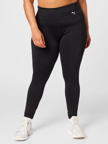 PUMA Skinny Workout Pants in Black: front