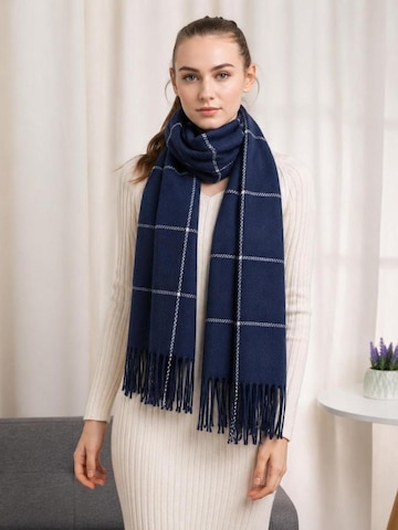alberto cabale Scarf 'Line' in Blue: front