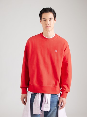 Calvin Klein Jeans Sweatshirt 'PREMIUM TERRY' i rød: forside
