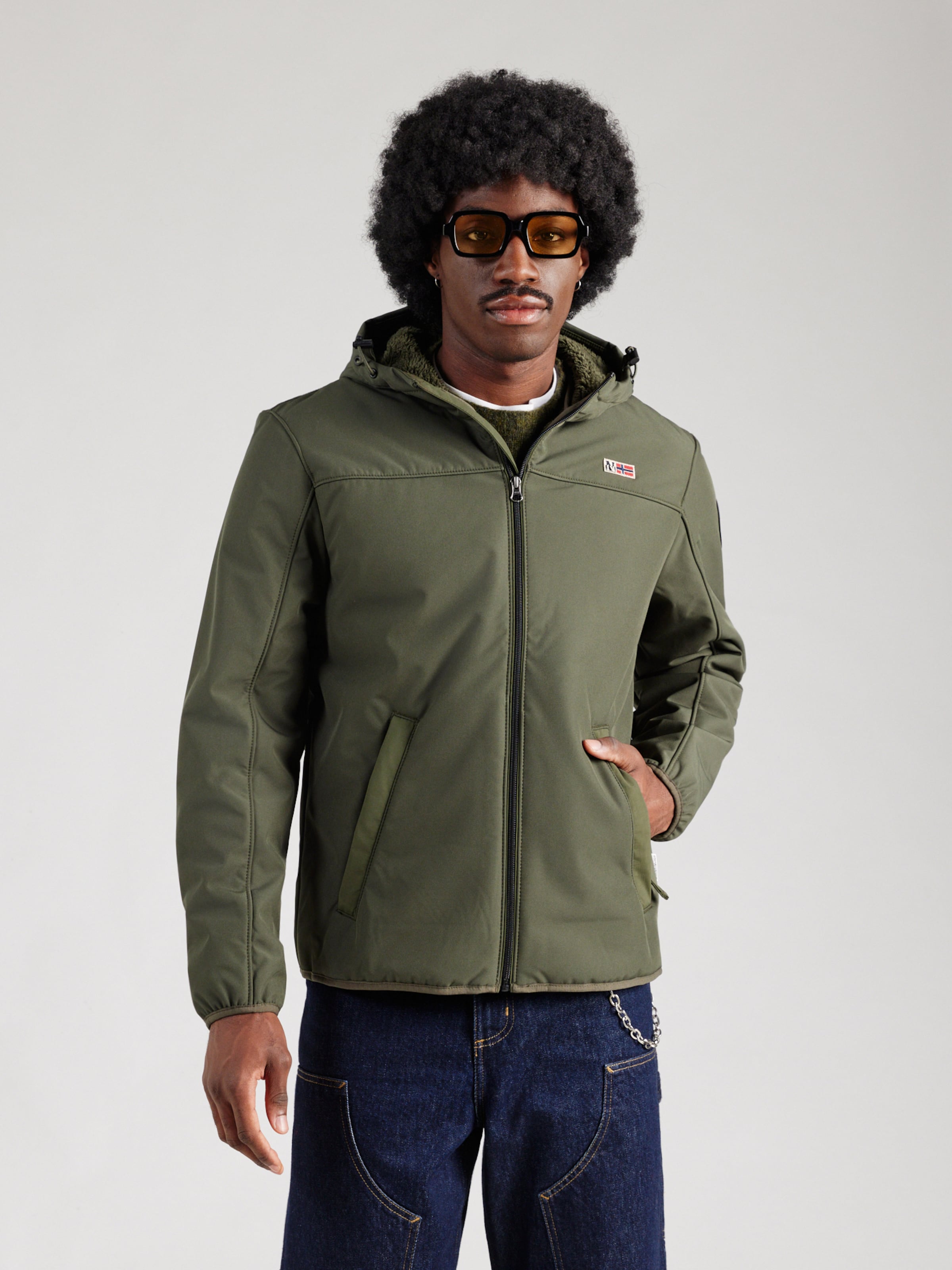 NAPAPIJRI Between-Season Jacket 'ASHERMAN' in Olive | ABOUT YOU