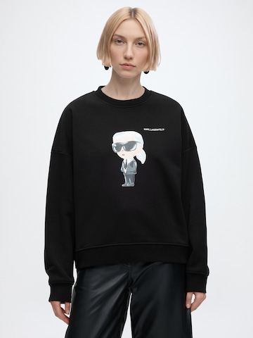 Karl Lagerfeld Tréning póló 'Ikon Aquarelle' - fekete: elől