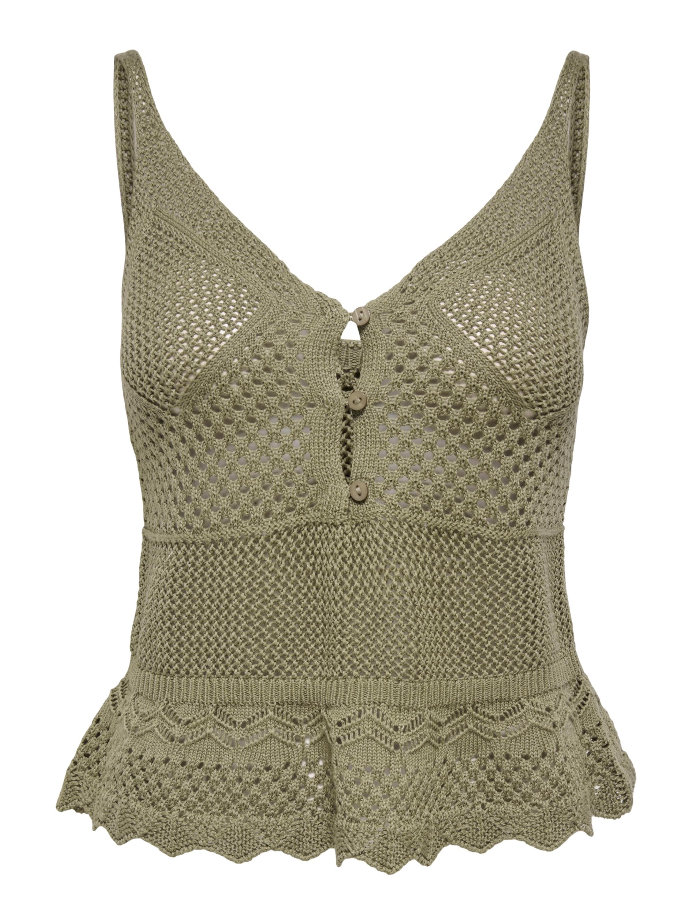 ONLY Gebreide top 'ONLLISON' in Groen: voorkant