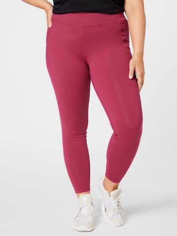 Reebok Skinny Workout Pants 'LUX' in Red: front
