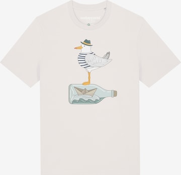 Watapparel Shirt ' Möwe mit Hut ' in Wit: voorkant
