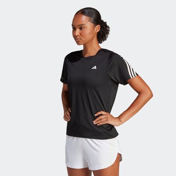 ADIDAS PERFORMANCE Performance shirt 'Run Icons 3-Stripes' in Black: front