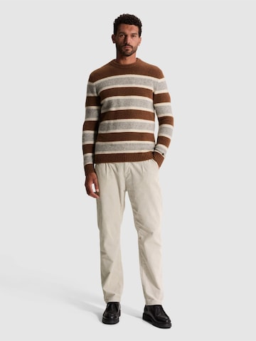 CAST IRON Pullover 'Pullover with crewneck and stripe pattern' i brun