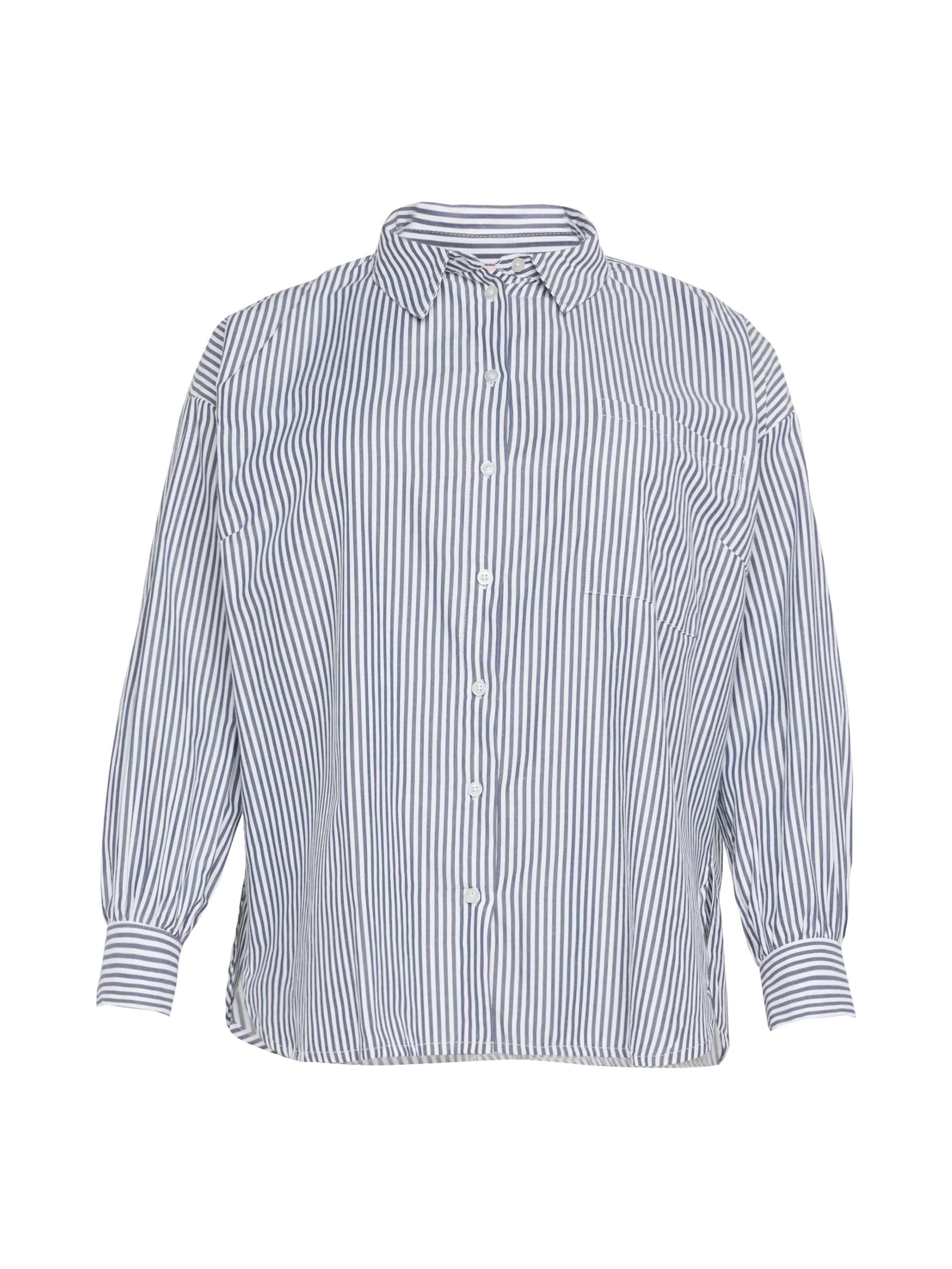 Fransa Curve Blouse 'POPPA' in Blue: front