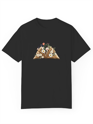 T-shirt 'Women's Summer Casual Cotton T-Shirt with Flowers Print' GORHEY en noir