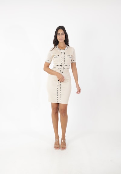 Elara Strickkleid in schwarz / naturweiß, Produktansicht
