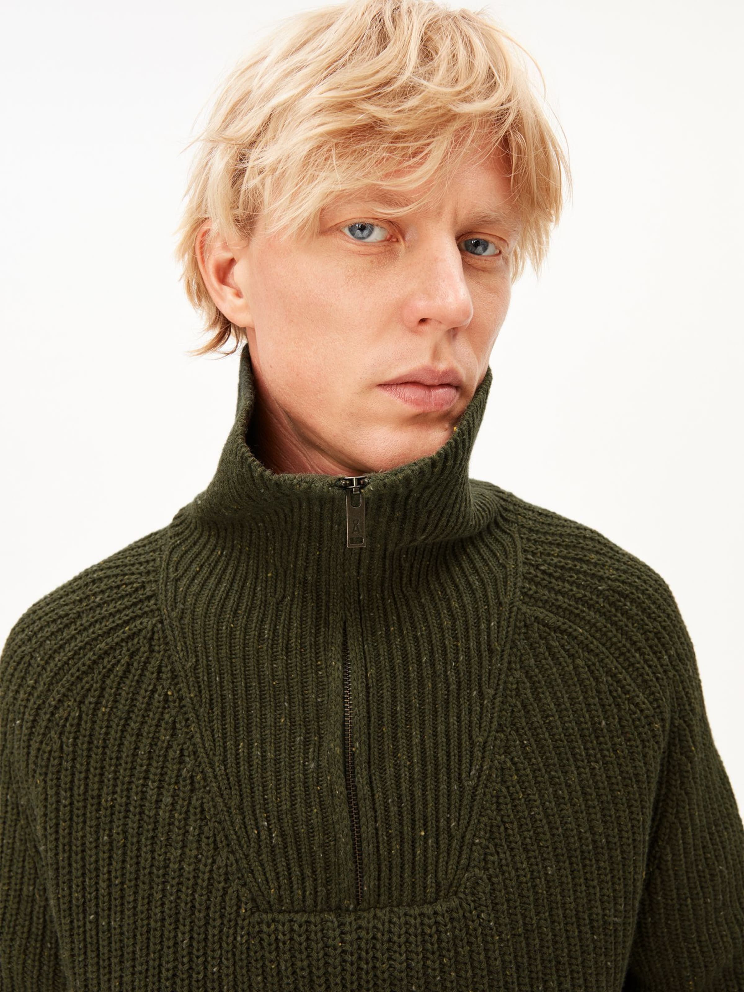 ARMEDANGELS Troyer TWEED in Grün