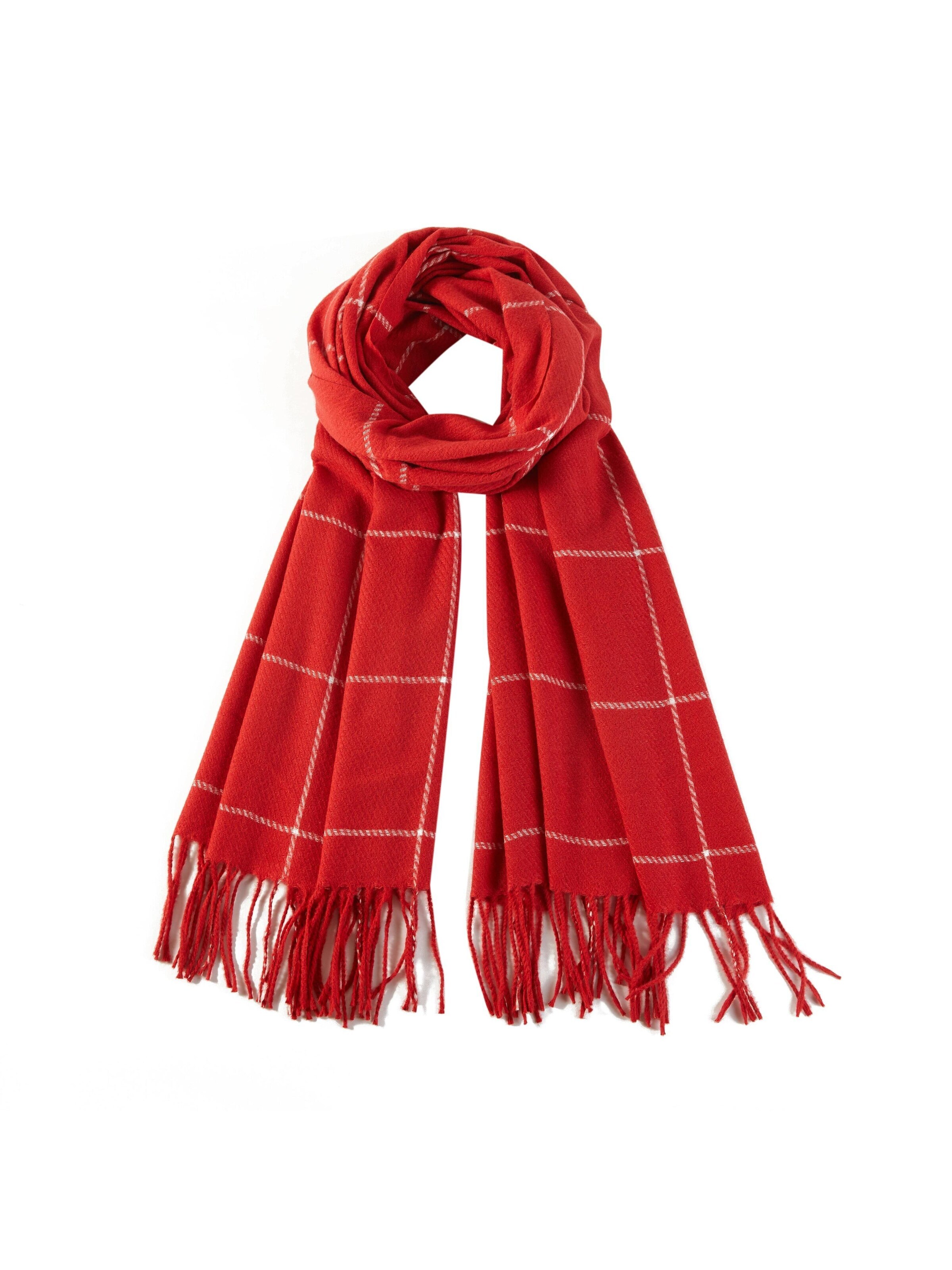 alberto cabale Scarf 'Line' in Red: front