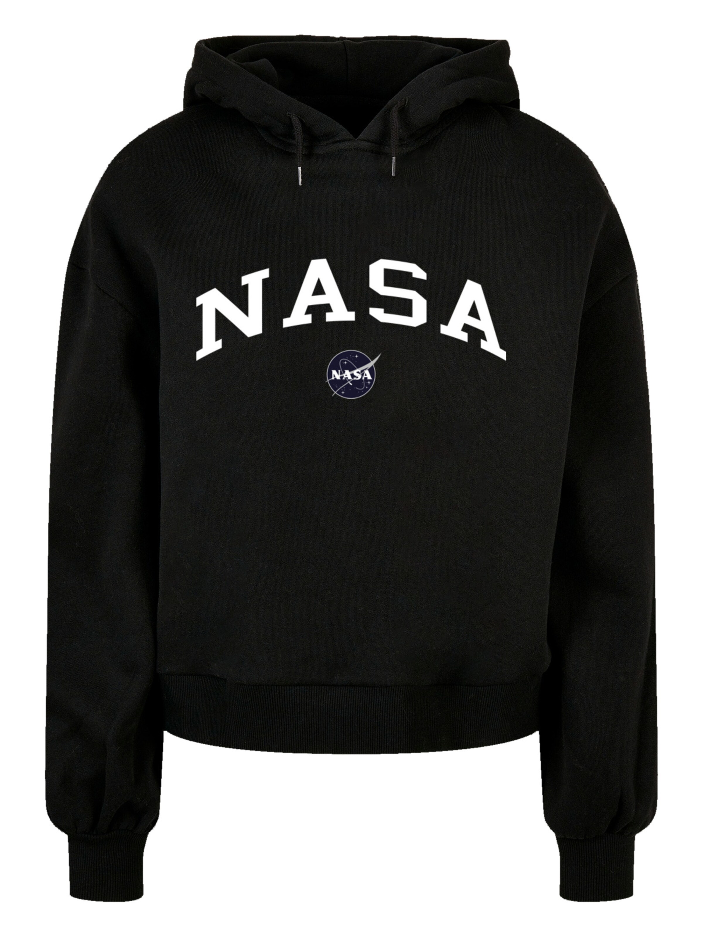 F4NT4STIC Sweat-shirt 'NASA Collegiate' en noir / blanc, Vue avec produit