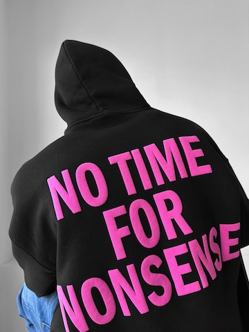 Kleidermafia Sweatshirt 'Oversize “No Time for Nonsense” Hoodie - Black' in Black