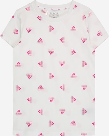 ADIDAS SPORTSWEAR - Camisa funcionais 'Brand Love Print ' em branco: frente