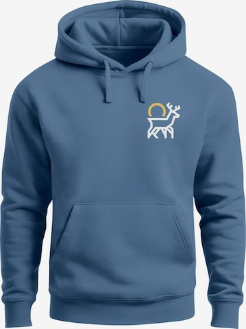 Neverless Sweatshirt 'Hirsch Sonne' in Blau: Vorderseite