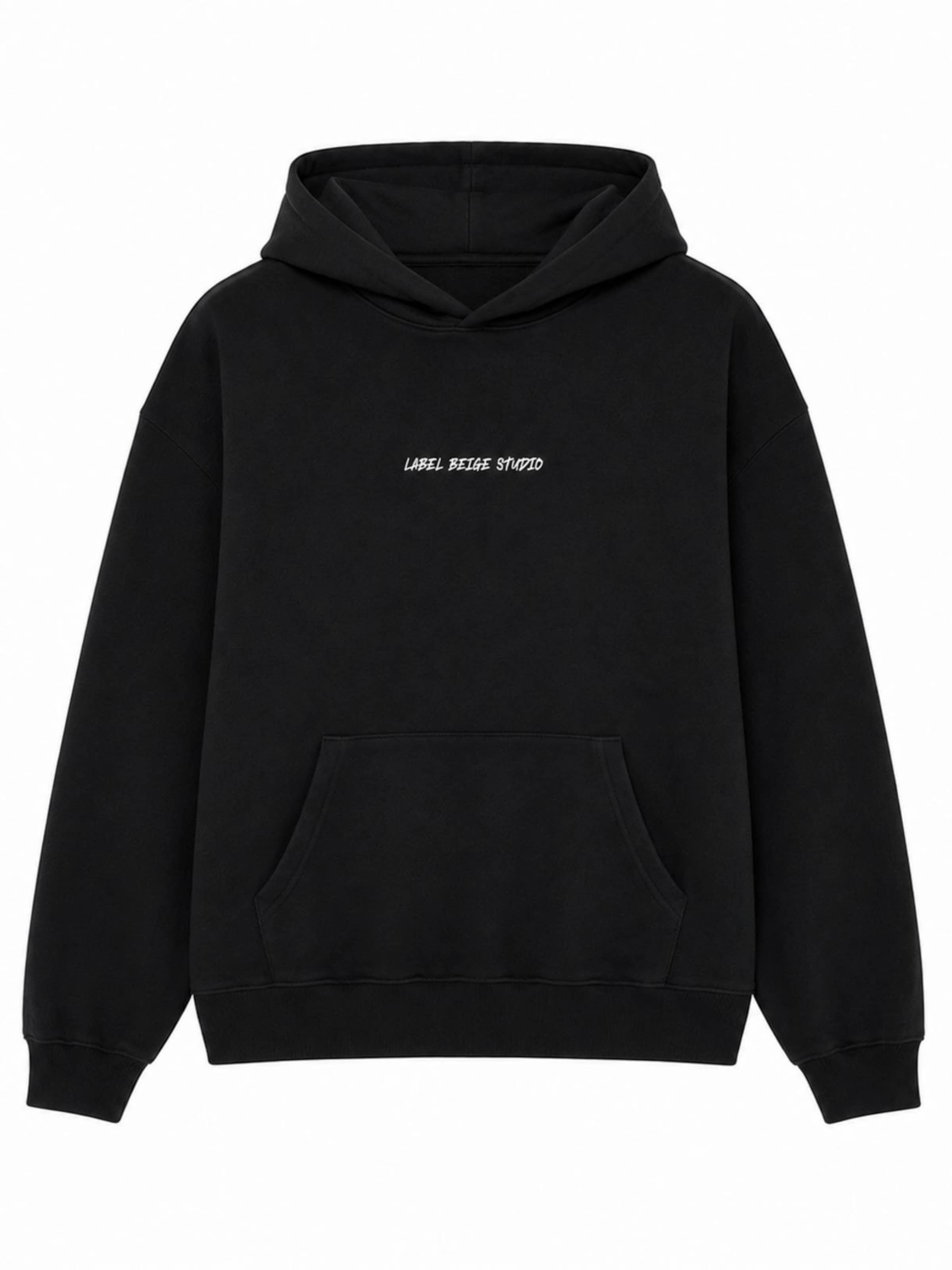 La Label Beige Oversizepullover‌‌‌‌‌ in Schwarz: Vorderseite