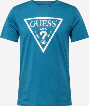 Tricou de la GUESS pe albastru: față