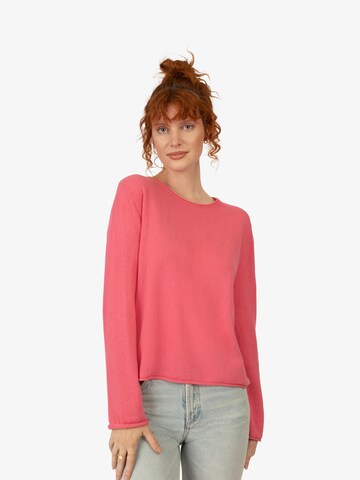 Rainbow Cashmere Sweater in Pink: front