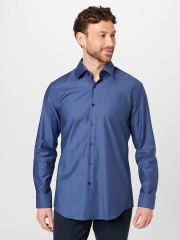 BOSS Slim fit Overhemd 'Hank' in Blauw: voorkant