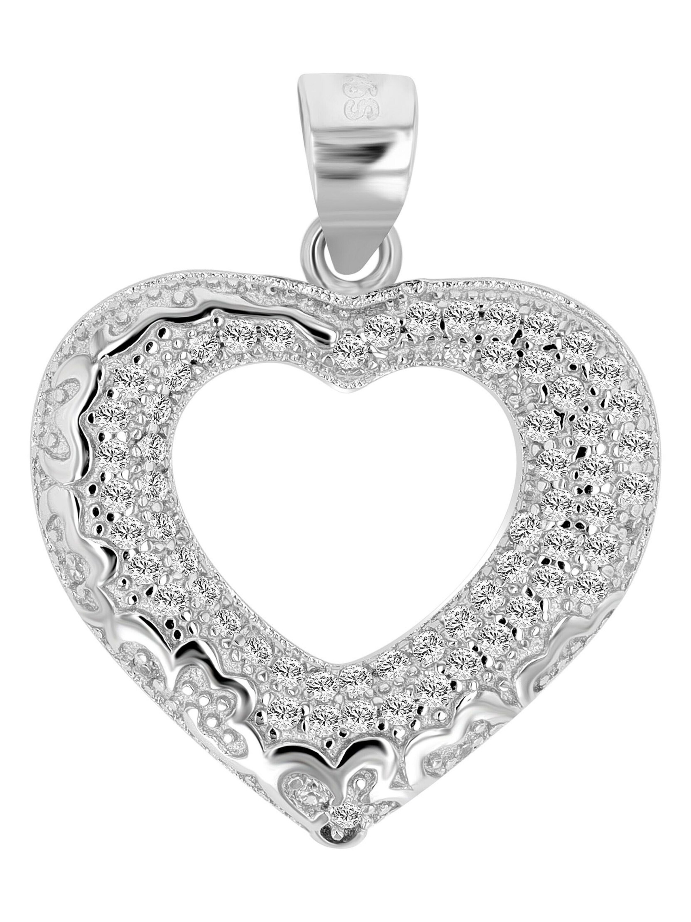 Akzent Pendant '"Delara" aus 925 Sterlingsilber, rhodiniert, langlebig' in Silver