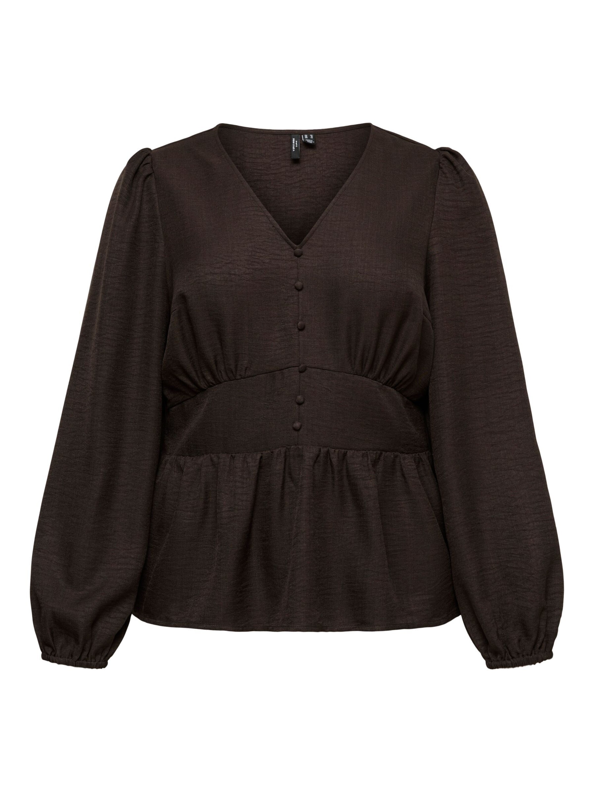 Camicia da donna di Vero Moda Curve in marrone: frontale
