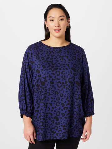 ONLY Carmakoma Shirt in Blauw: voorkant