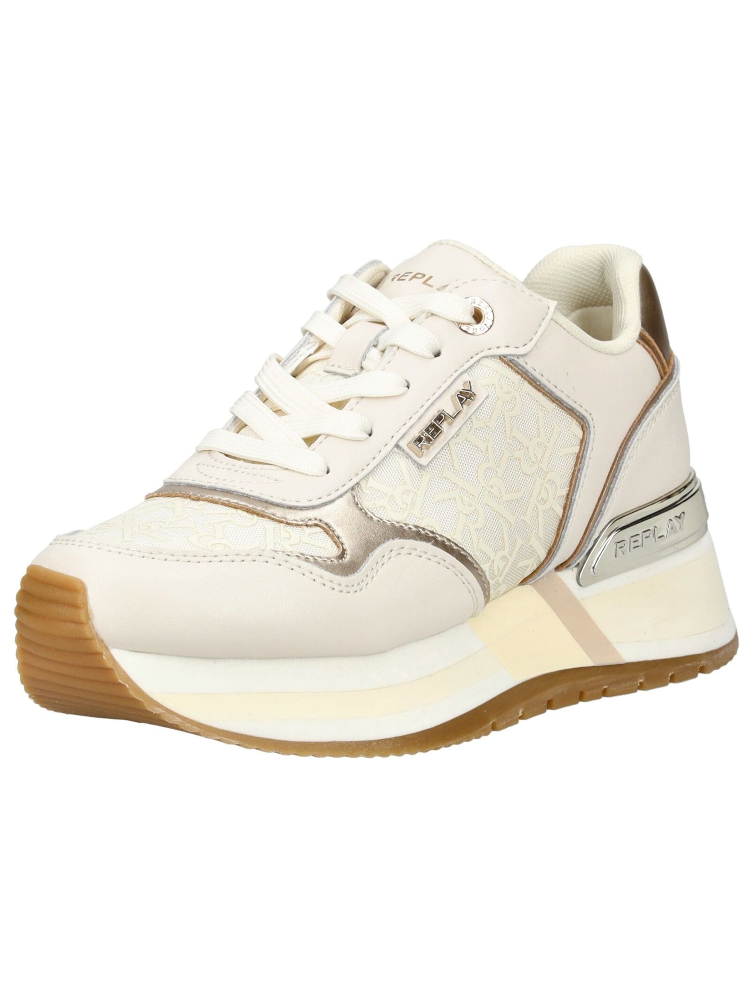 REPLAY Sneakers laag in Beige: voorkant