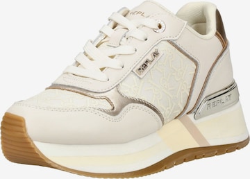 REPLAY Platform trainers in Beige: front
