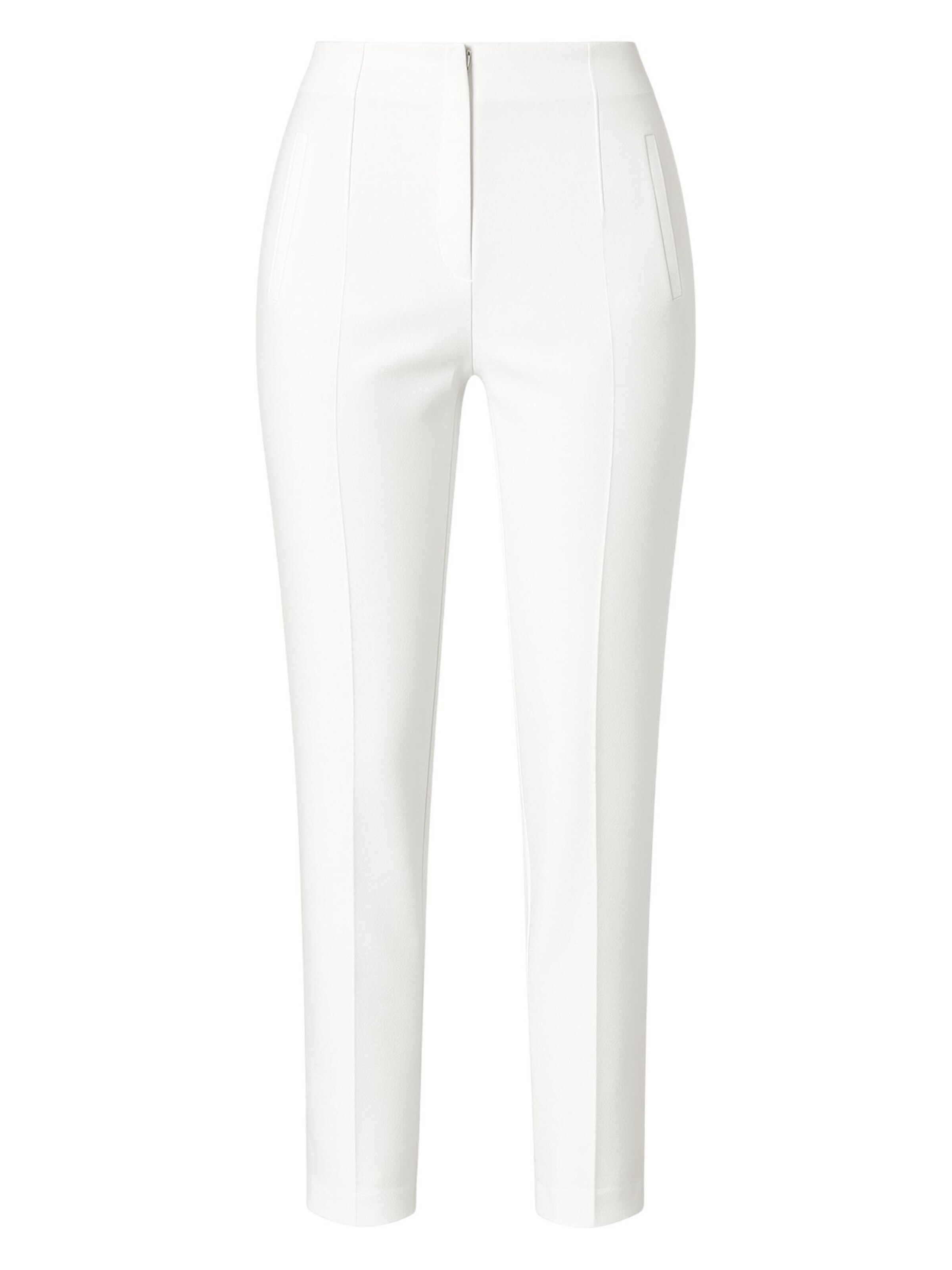 Pantaloni con piega frontale 'Alessia' di fashionshowcase in bianco: frontale