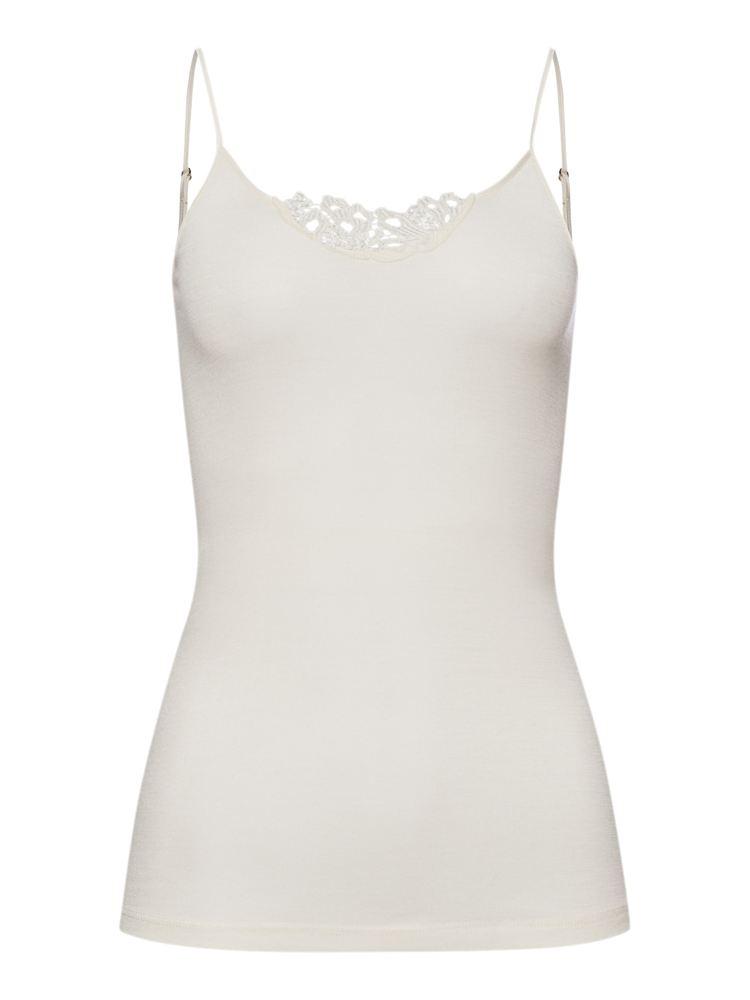 Hanro Spaghettitop ' Woolen Silk ' in offwhite, Produktansicht