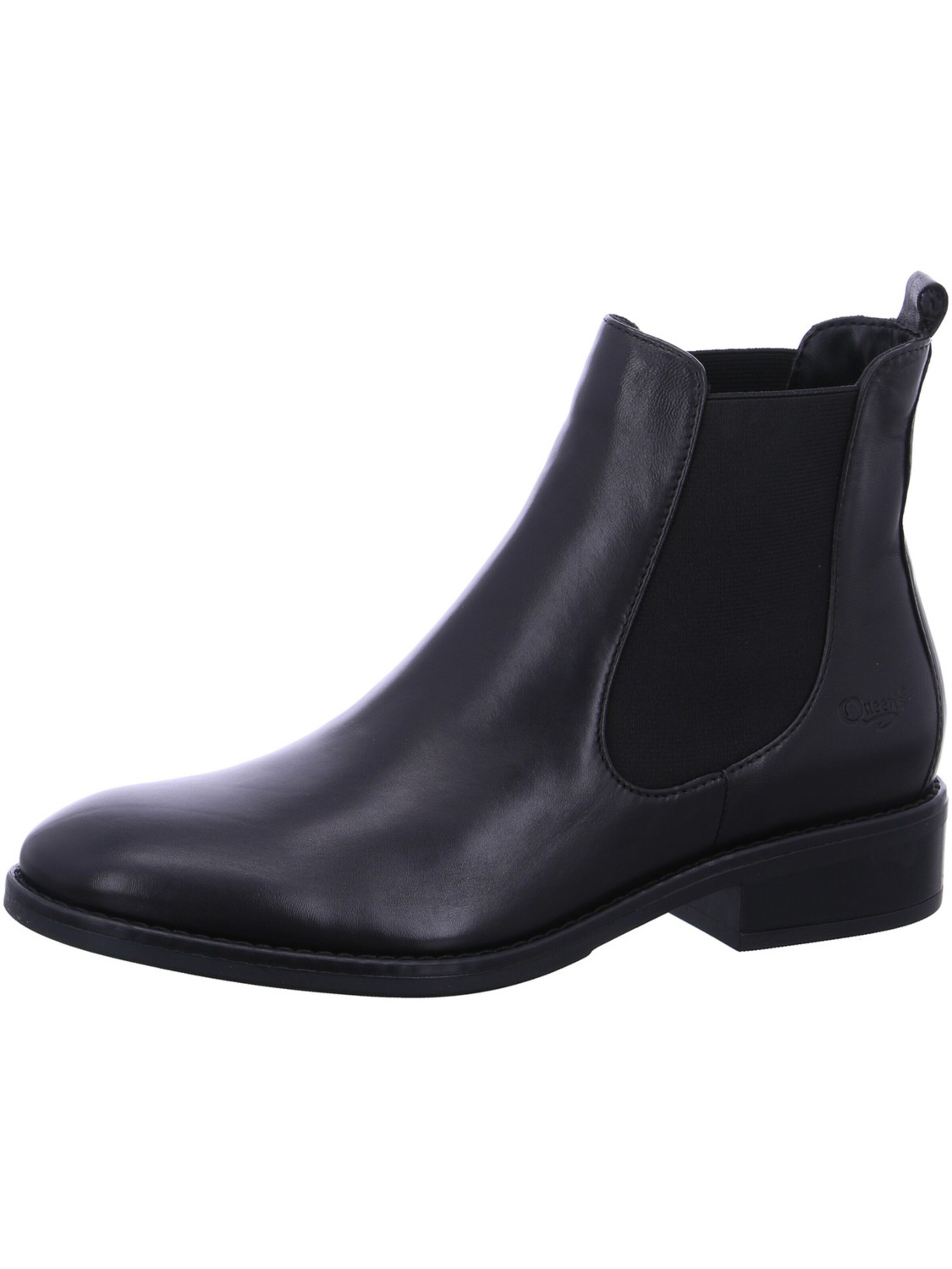 QUEEN'S Ankle Boots 'Queens Chelsea Boot Schwarz' in Black: front