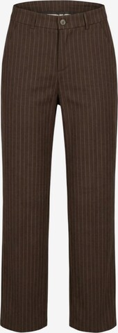 I AM Trousers with creases 'Pantaloni Gessati 95108' in Brown: front