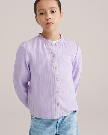 WE Fashion Блузка в Лиловый: спереди