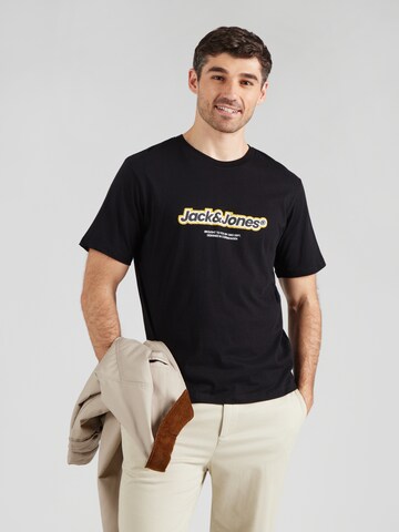 JACK & JONES Póló 'JWHVESTERBRO NEWTON' - fekete: elől