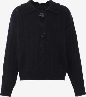 Pullover di faina in nero: frontale